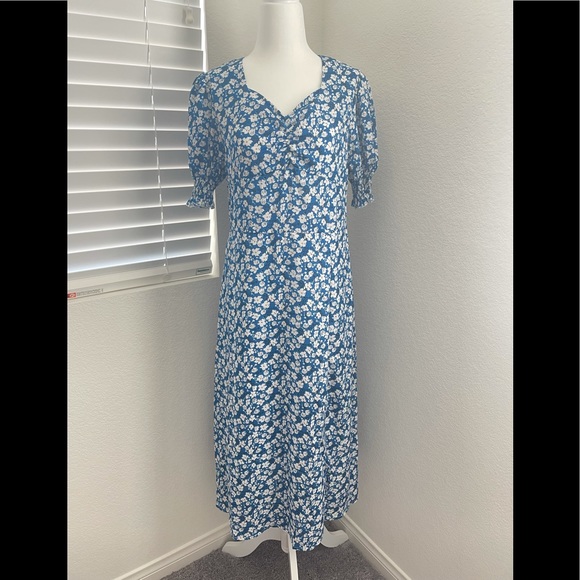 New with Tag！Blue Floral Dress - Picture 1 of 3